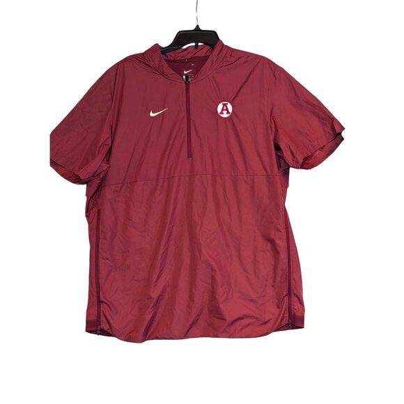 Nike Mens XL Maroon Athletic Pullover Jacket Short Sleeve Windbreaker - Picture 1 of 6